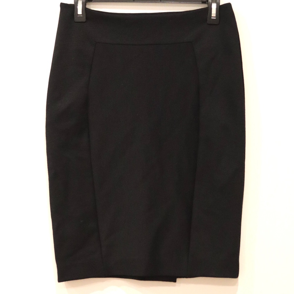 MaxMara Classic Black Pencil Skirt Sz 8 Wool Blend Lined Italy stretch vtg